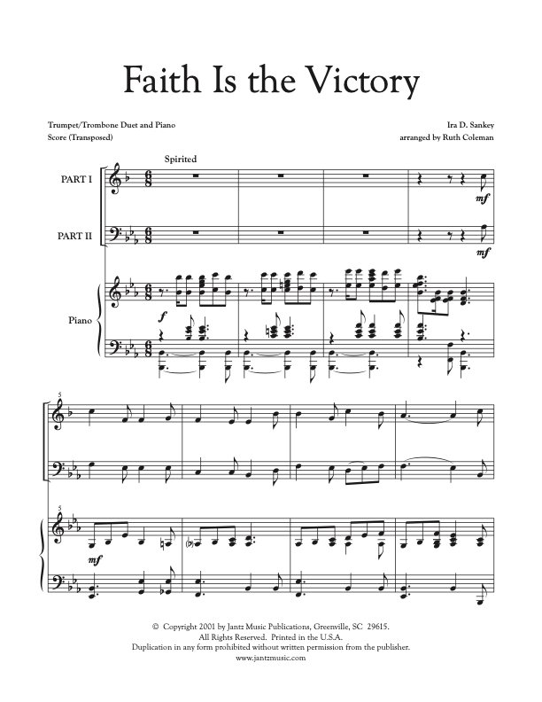 Faith Is the Victory - Trumpet/Trombone Duet