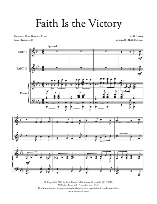Faith Is the Victory - Trumpet/Horn Duet