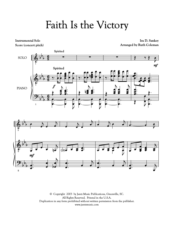 Faith Is the Victory - Combined Set of All Solo Instrument Options