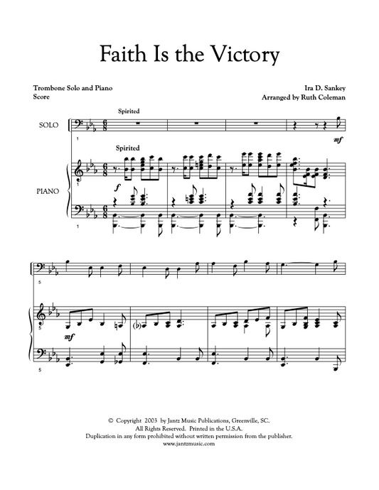 Faith Is the Victory - Trombone Solo