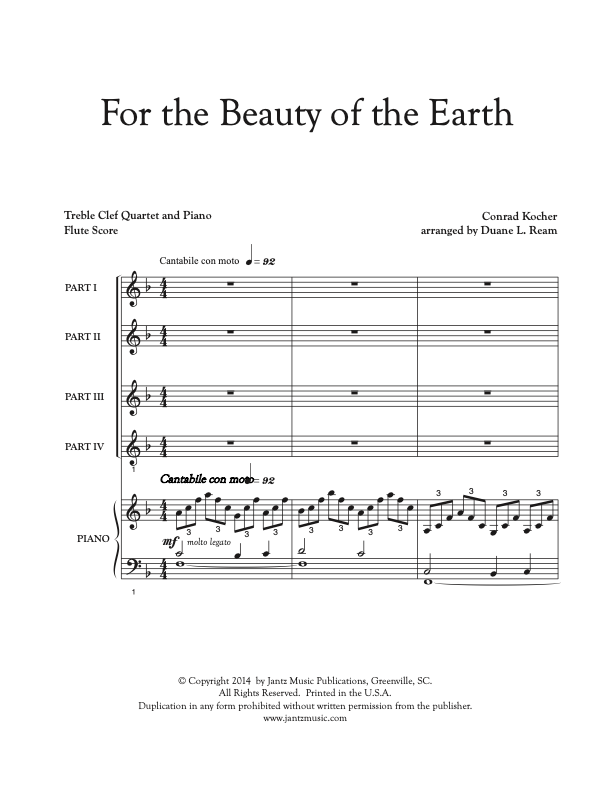 For the Beauty of the Earth - Flute Quartet