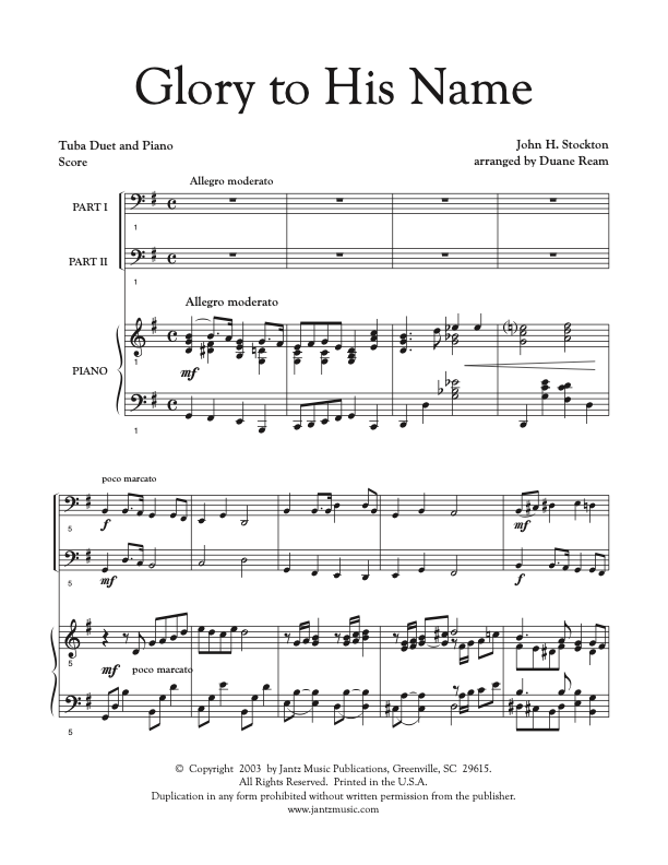 Glory to His Name - Tuba Duet
