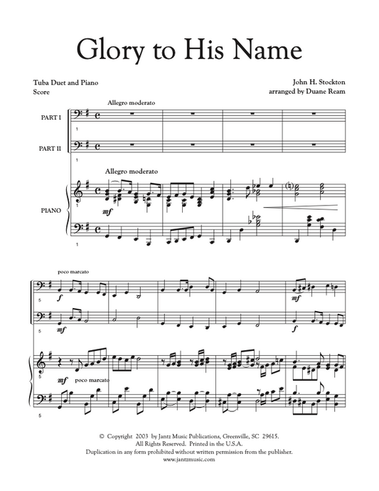 Glory to His Name - Tuba Duet