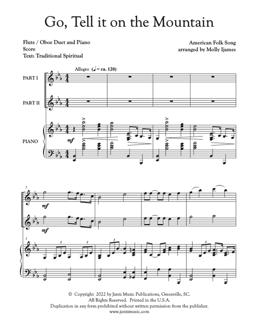 Go, Tell it on the Mountain - Flute/Oboe Duet