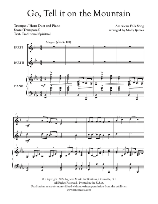 Go, Tell it on the Mountain - Trumpet/Horn Duet
