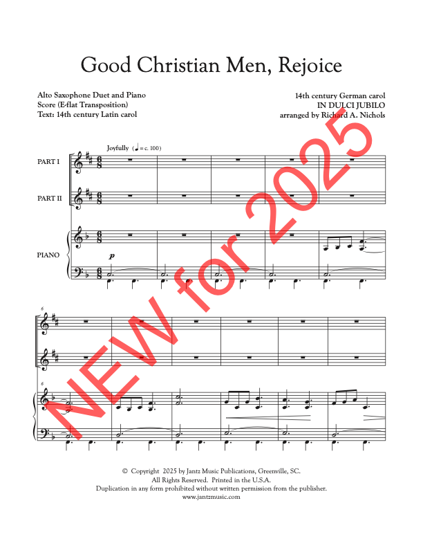Good Christian Men, Rejoice - Alto Saxophone Duet