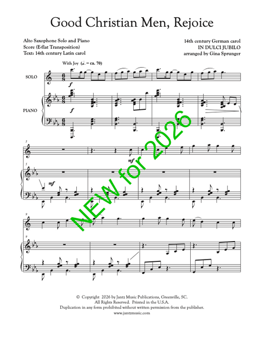 Good Christian Men, Rejoice - Alto Saxophone Solo