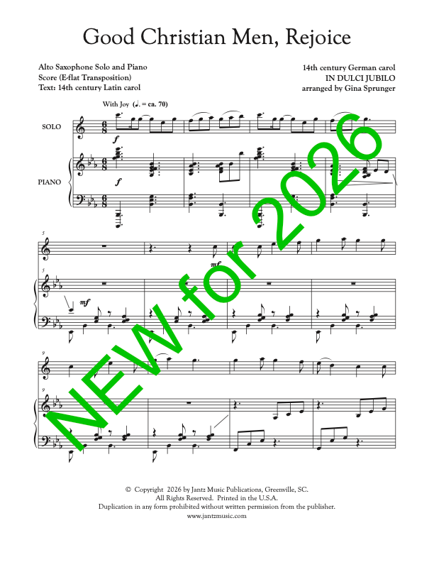 Good Christian Men, Rejoice - Alto Saxophone Solo