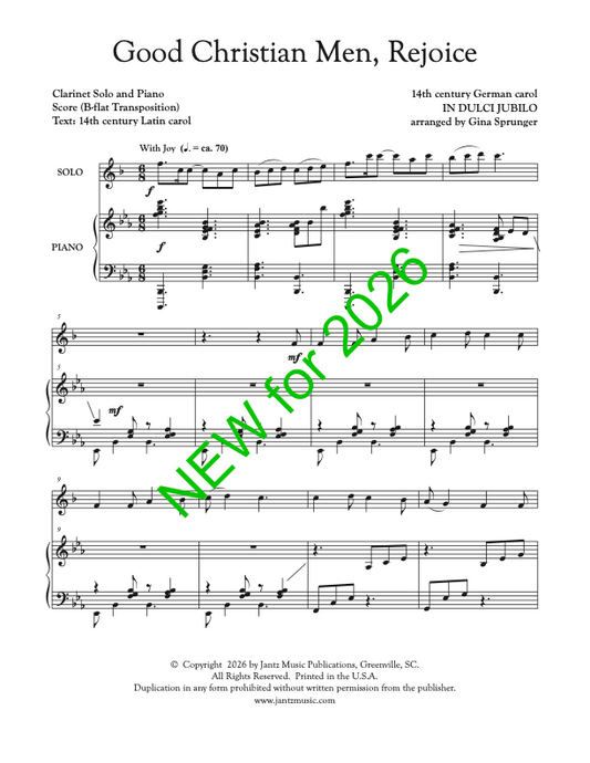 Good Christian Men, Rejoice - Clarinet Solo
