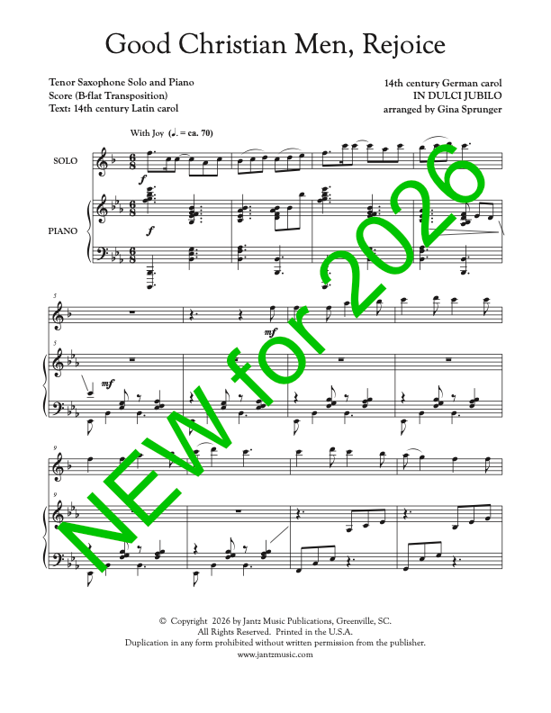 Good Christian Men, Rejoice - Tenor Saxophone Solo