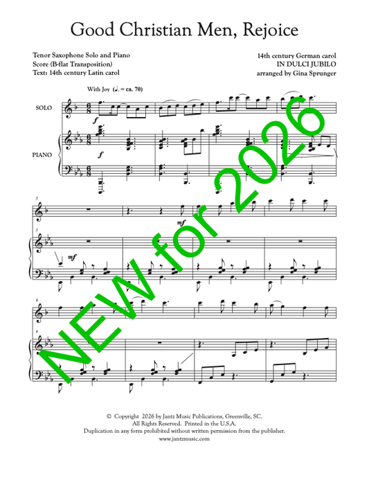 Good Christian Men, Rejoice - Tenor Saxophone Solo