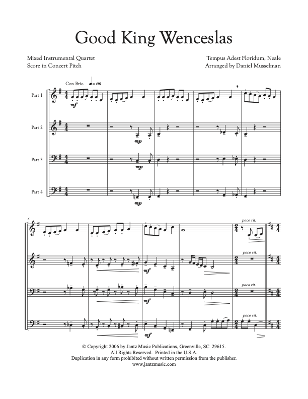 Good King Wenceslas - Combined Set of Both Mixed Quartet Versions