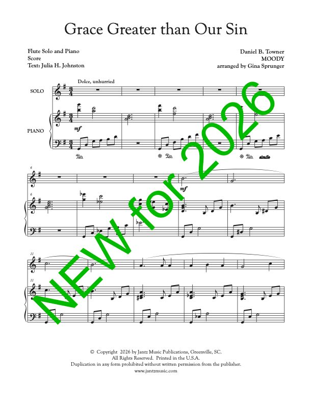 Grace Greater Than Our Sin - Flute Solo