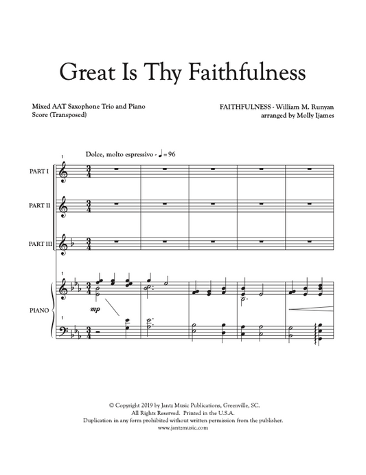 Great Is Thy Faithfulness - AAT Saxophone Trio