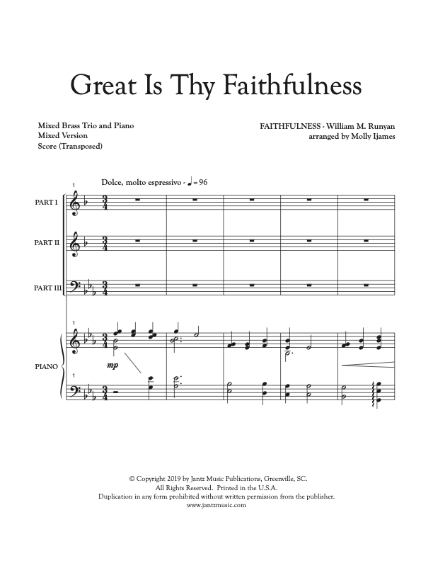Great Is Thy Faithfulness - Mixed Brass Trio