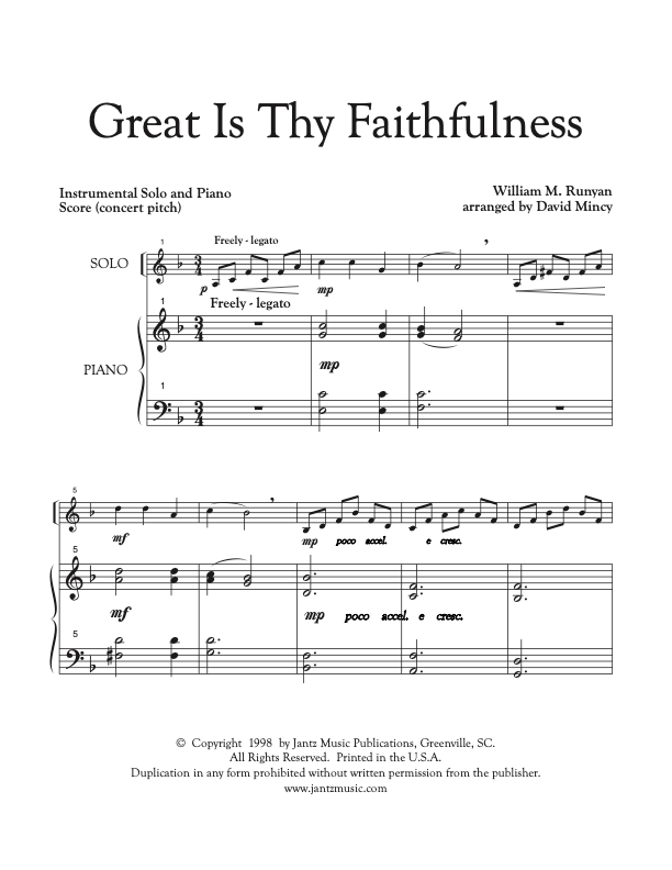 Great Is Thy Faithfulness - Combined Set of All Solo Instrument Options
