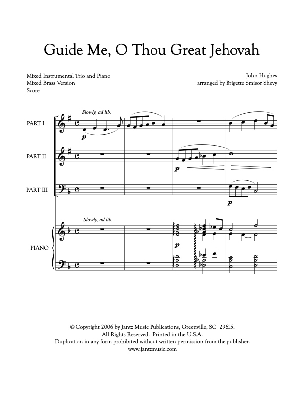 Guide Me, O Thou Great Jehovah - Mixed Brass Trio