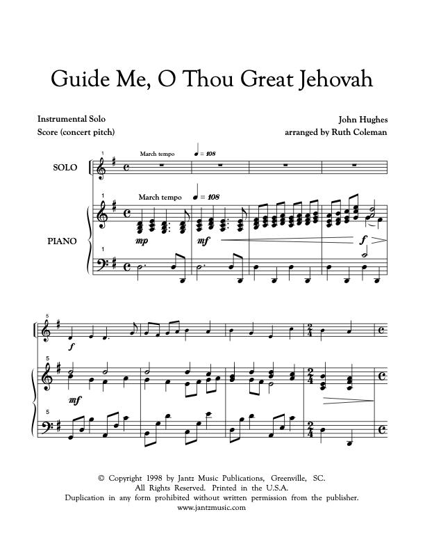 Guide Me, O Thou Great Jehovah - Combined Set of All Solo Instrument Options