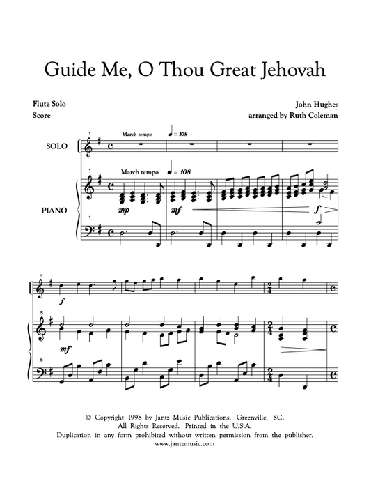 Guide Me, O Thou Great Jehovah - Flute Solo