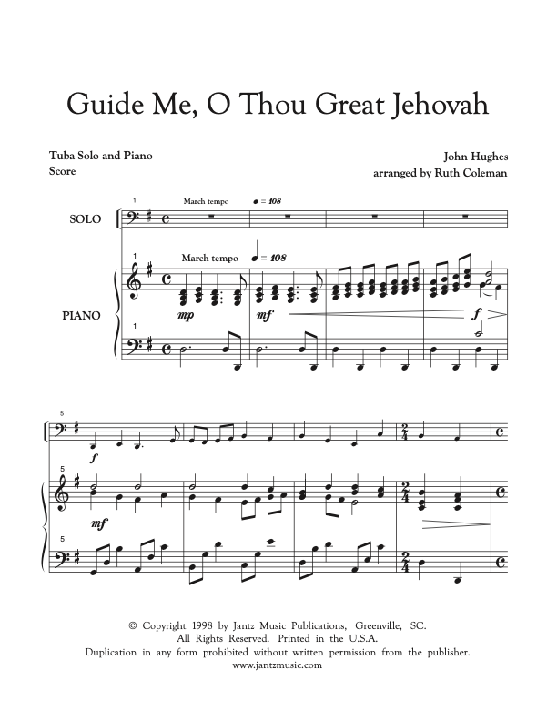 Guide Me, O Thou Great Jehovah - Tuba Solo
