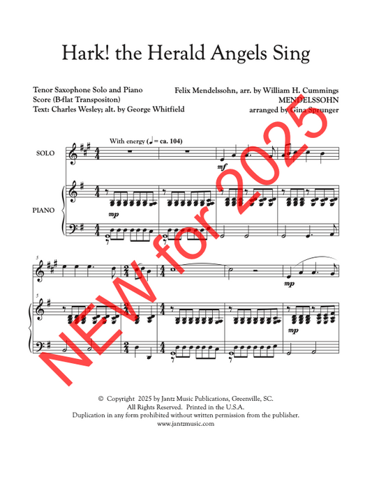 Hark! the Herald Angels Sing - Tenor Saxophone Solo