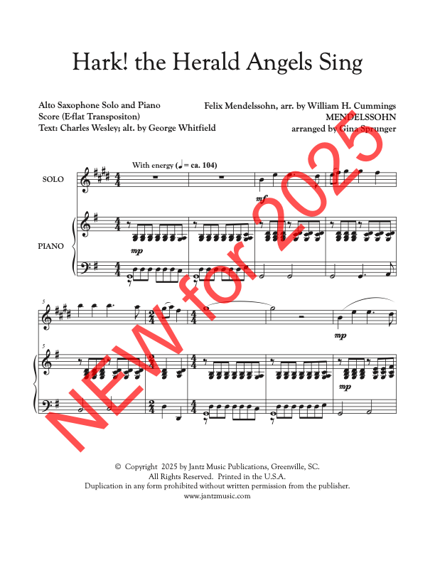 Hark! the Herald Angels Sing - Alto Saxophone Solo