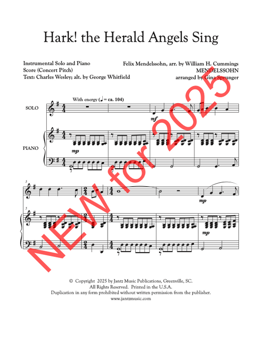 Hark! the Herald Angels Sing - Combined Set of All Solo Instrument Options