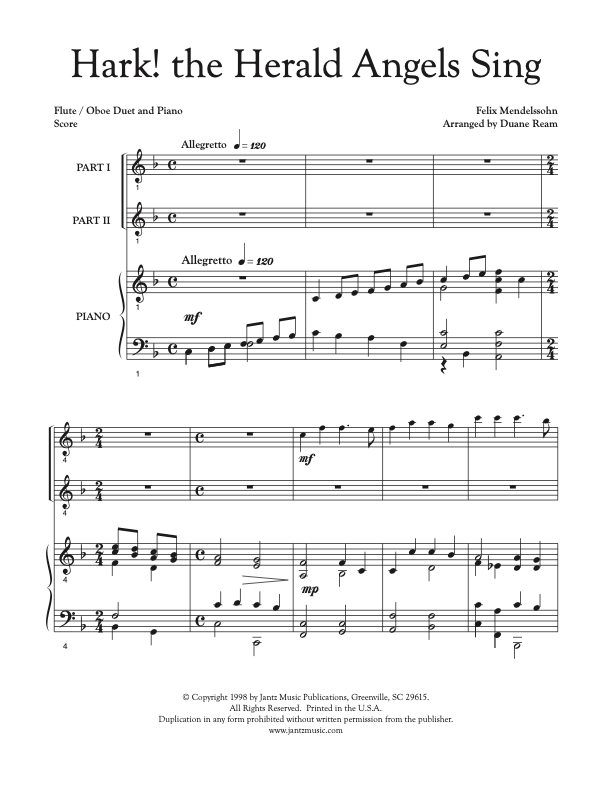 Hark! the Herald Angels Sing - Flute/Oboe Duet
