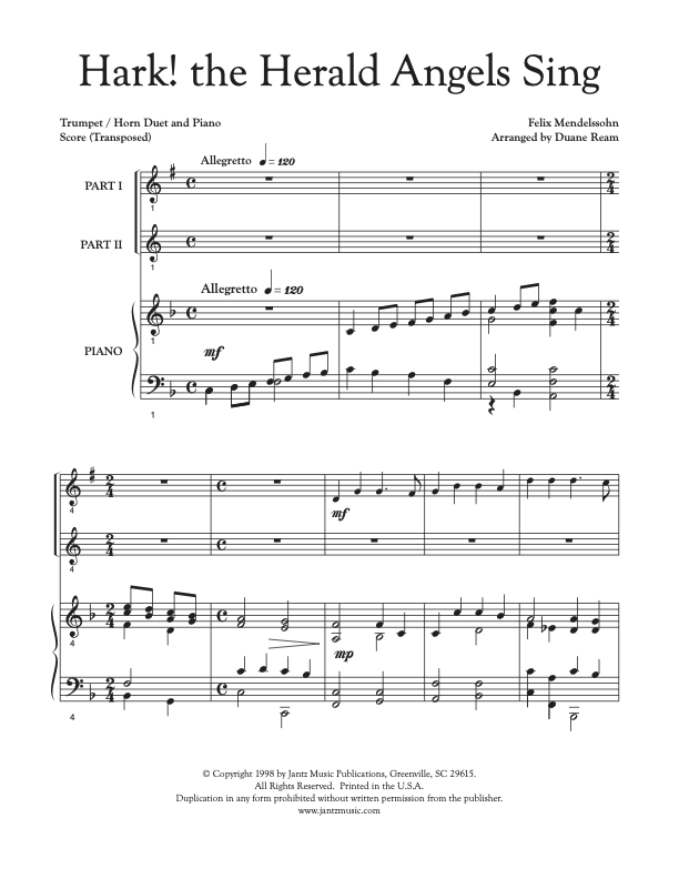 Hark! the Herald Angels Sing - Trumpet/Horn Duet