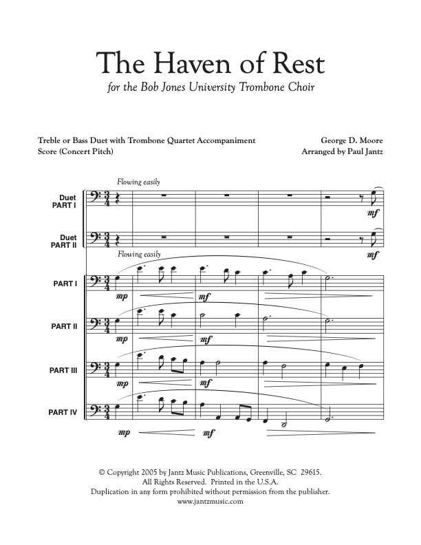 The Haven of Rest - Trombone Duet w/ Trombone Quartet Accompaniment