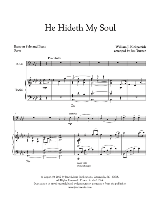 He Hideth My Soul - Bassoon Solo