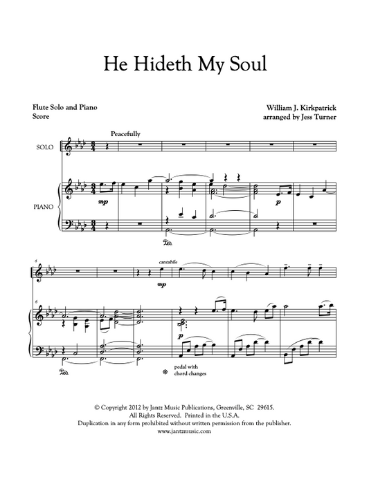 He Hideth My Soul - Flute Solo