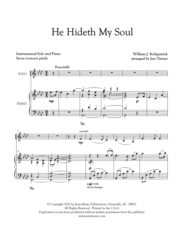 He Hideth My Soul - Combined Set of All Solo Instrument Options