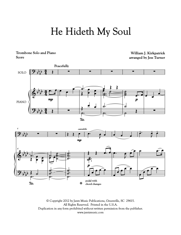 He Hideth My Soul - Trombone Solo