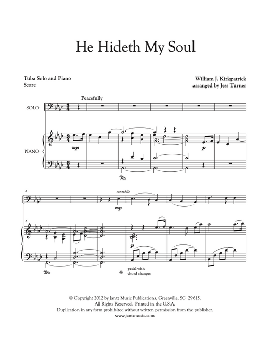 He Hideth My Soul - Tuba Solo