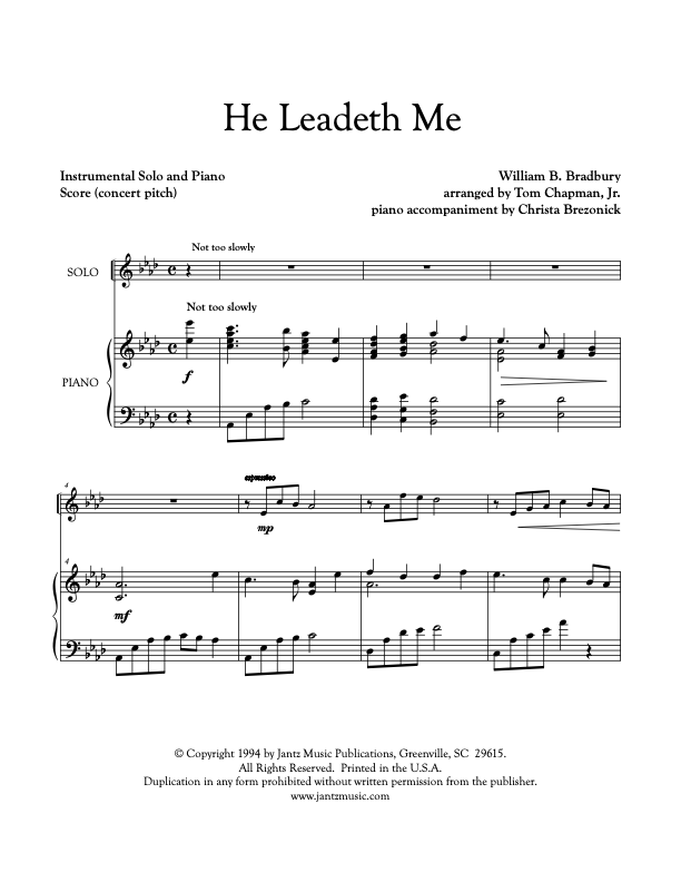 He Leadeth Me - Combined Set of All Solo Instrument Options