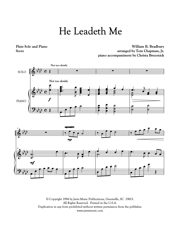 He Leadeth Me - Flute Solo