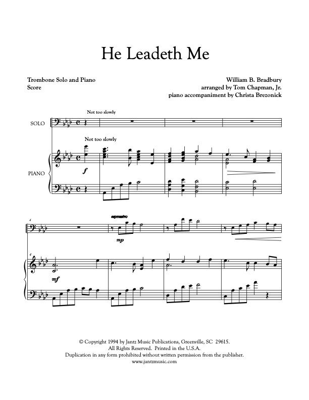 He Leadeth Me - Trombone Solo