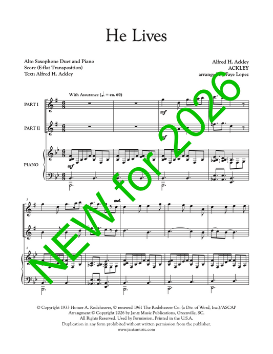 He Lives - Alto Saxophone Duet