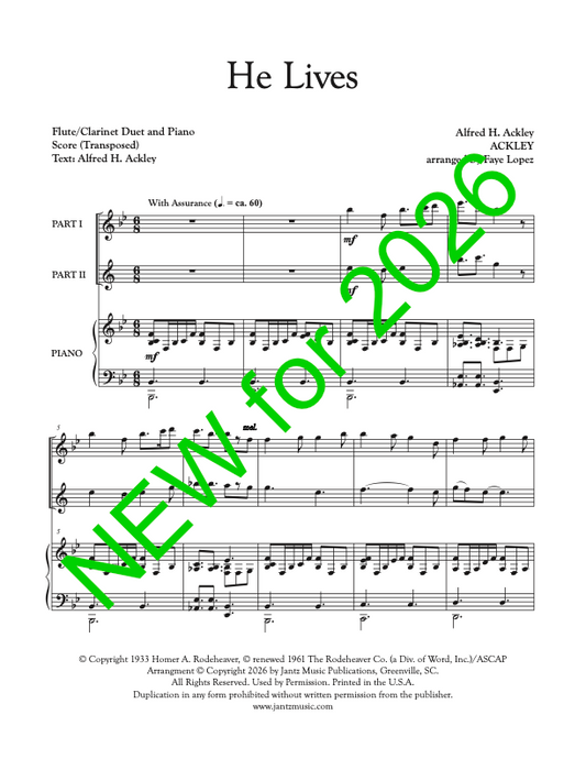 He Lives - Flute/Clarinet Duet