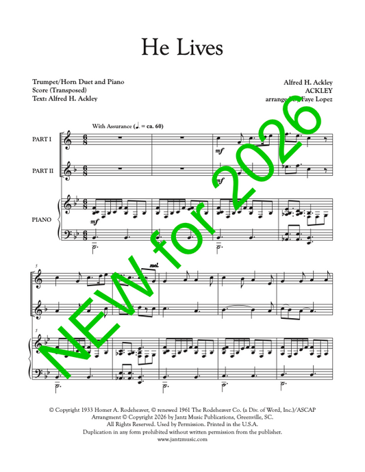 He Lives - Trumpet/Horn Duet