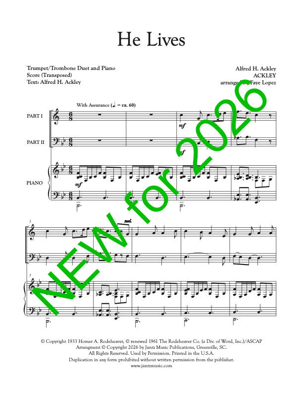 He Lives - Trumpet/Trombone Duet