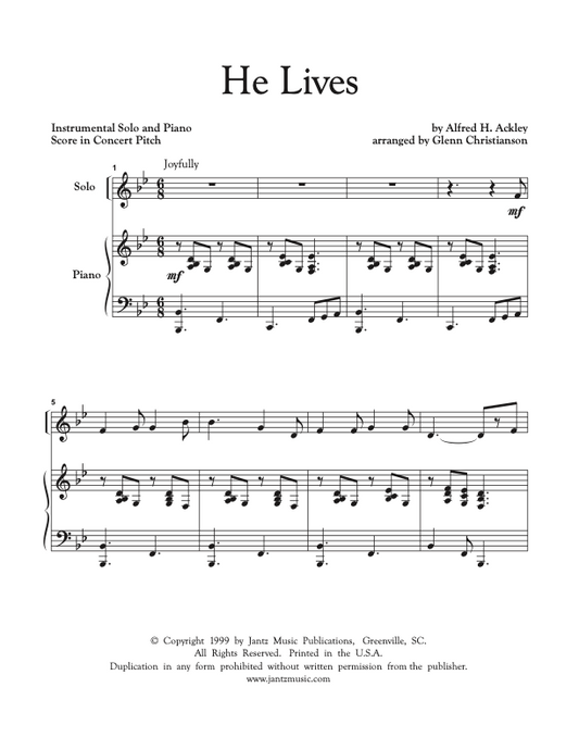 He Lives - Combined Set of All Solo Instrument Options