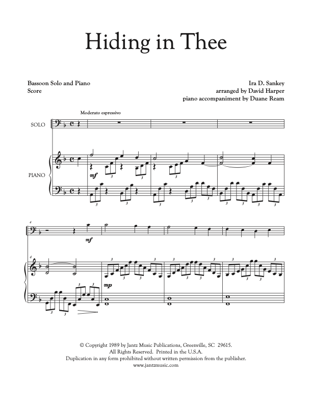 Hiding in Thee - Bassoon Solo