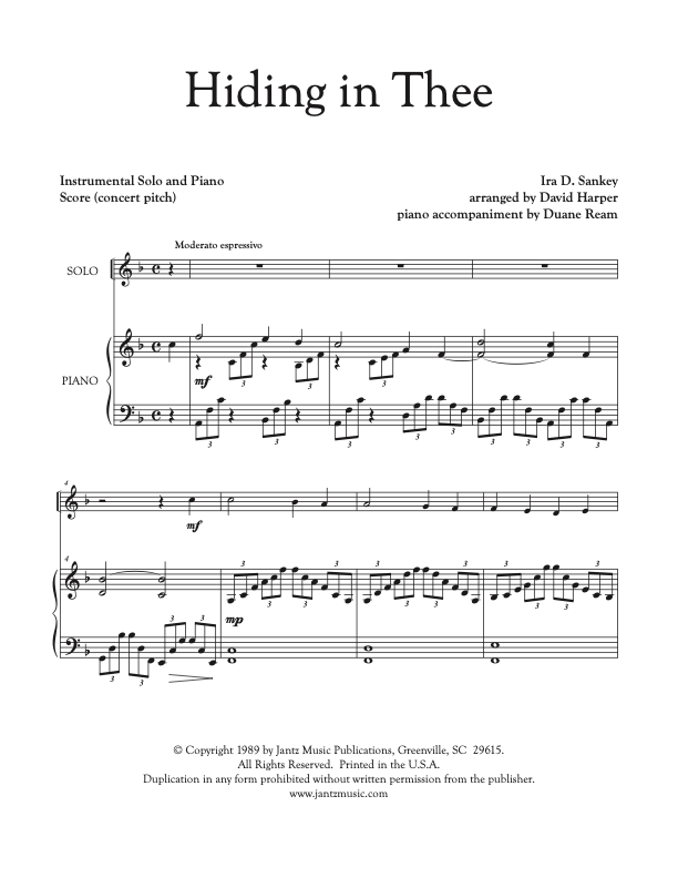 Hiding in Thee - Combined Set of All Solo Instrument Options
