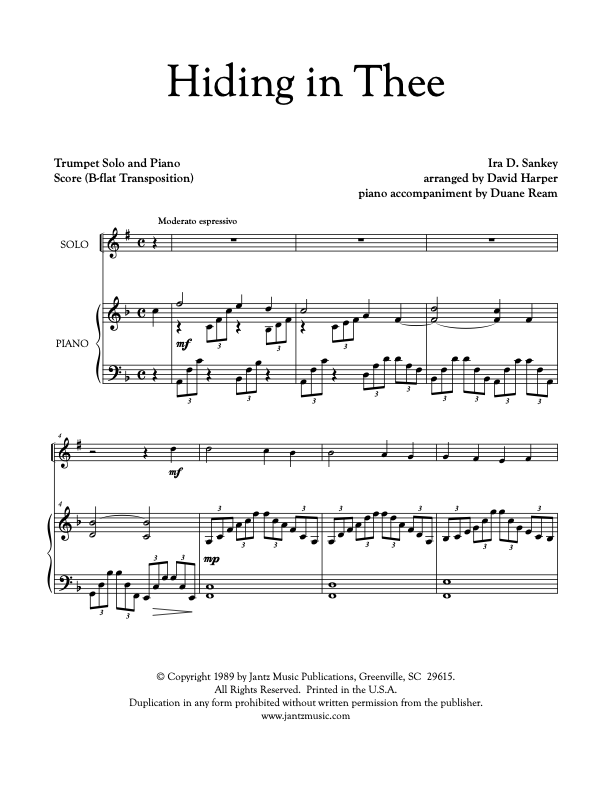 Hiding in Thee - Trumpet Solo