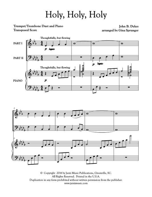Holy, Holy, Holy - Trumpet/Trombone Duet