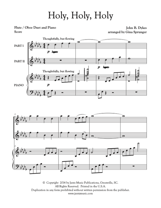 Holy, Holy, Holy - Flute/Oboe Duet