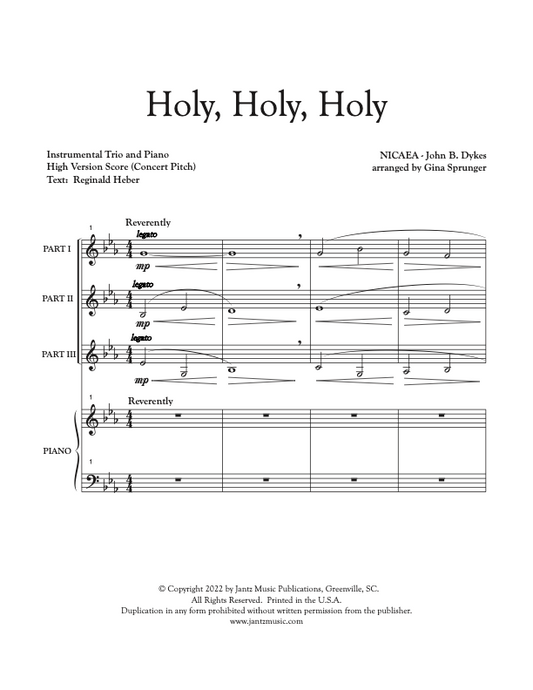 Holy, Holy, Holy - Combined Set of Flute/Clarinet/Alto Saxophone Trios
