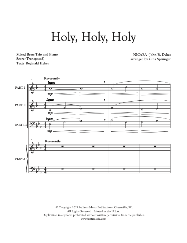 Holy, Holy, Holy - Mixed Brass Trio